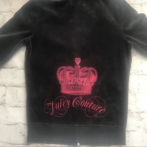 Girls Juicy Couture Dark Gray Velour Hoodie w/ Rhinestones NWT